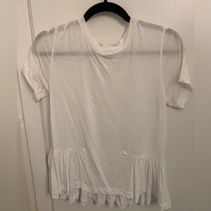 Sunday Best White T shirt w/ peplum detail - S